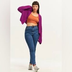 NWT Lucy & Yak Soho Close Fitting Jeans ORGANIC DENIM Blue Size UK10L US6L